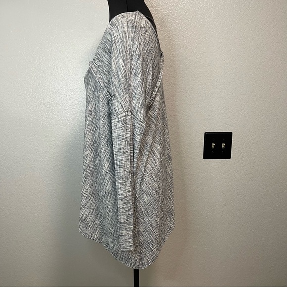 FP/ We the Free Textured Grey/Brown Vneck Long Sleeve Asymmetrical Tunic SMALL - Picture 4 of 6